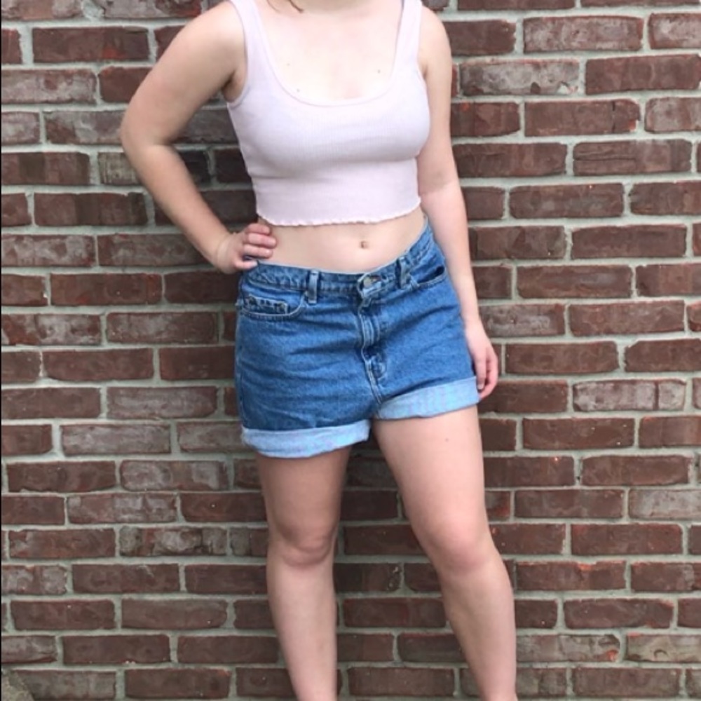 Pink Ruffled Crop Top